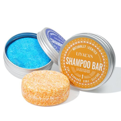 LIYALAN Shampoo Bar for Hair Solid Soap(2 Pack) Rosemary and Jasmine Shampoo Bar,Deep Cleansing Hair Shampoo for Fine & Oily Hair