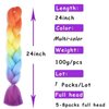 mdgfge Braiding Hair Pre Stretched Box Braids Braiding Hair Synthetic Colorful Rainbow 4 Tone Twist Hair Extensions Jumbo Braid Synthetic Crochet Braiding for Women Girls (2 Pcs)