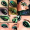 DE'LANCI Glitter Olive Green 12 Colors Makeup Pallet, Multichrome Green Eyeshadow Palette, Matte Shimmer Light Dark Emerald Green Brown Eye Shadow for Hazel Eyes, Bright Sparkly Black Silver Shades