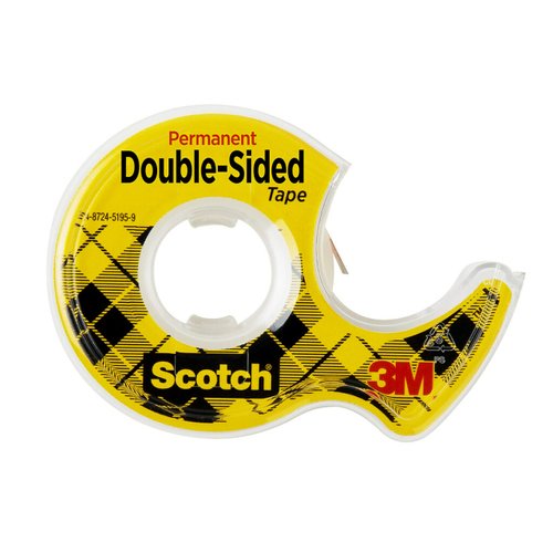 Scotch Double Sided Tape, 0.5 in. x 400 in., 2 Dispensers/Pack