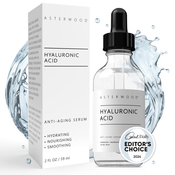 Asterwood Pure Hyaluronic Acid Serum for Face - Plumping, Anti-Aging & Hydrating - Fragrance-Free, Pairs Well with Vitamin C Face Serum & Hylunaric Acid Moisturizer, 59ml/2 oz