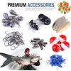 PLUSINNO Fishing Accessories Kit, 263pcs Fishing Tackle Kit with Tackle Box Including Weights Sinkers, Jig Hooks, Beads, Swivel Snap, Bobbers Float, Saltwater Freshwater Fishing Gear