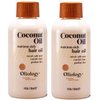 Oliology Coconut Hair Oil - Lightweight Formula Helps Repair Distressed Hair Caused by Heat Styling & Chemical Treatments | Mends Split Ends | Controls Frizz | Made in USA & Paraben Free (4oz/2 Pack)