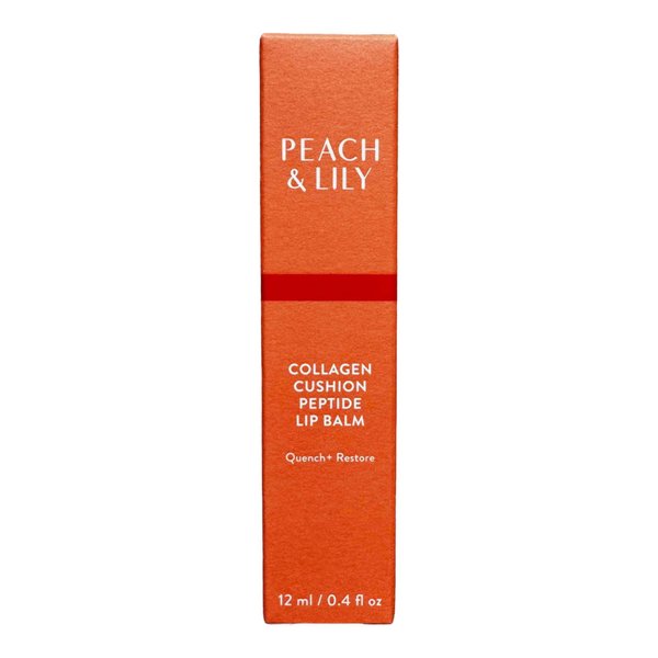 Peach & Lily Collagen Cushion Peptide Lip Balm, 0.4 fl oz, Quench + Restore (0.4, Sheer Peach)