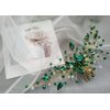 Kercisbeauty Boho Crystal Hair Comb for Women Wedding Bridal Headpiece Prom Hair Accessories (Green)