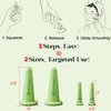 Rena Chris Facial Cupping Set & Gua Sha Facial Tool - Silicone Cupping Set & Jade Gua Sha Stone - Face Cupping Therapy Set for Natural Skin Care, Puffiness, Lip Plumping