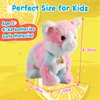 Colorful Plush Robot Cat Stuffed Animal Interactive Cat Robot Toy, Robotic Cat Barking Meow Kitten Touch Control, Animated Kitty Cat Pet, Robot Kitty Toy for Baby Birthday H:12"