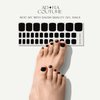 Adora Couture Semi Cured Gel Nail Strips Pedicure | 32pcs Black Gel Pedi Strips | Pedicure Nail Wraps | Salon Nails at Home Pedicure Kit - Requires UV Light (Black P)