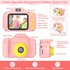 Kids Camera, Toddler Digital Camera for Ages 3-12 Girls, Christmas Birthday Gifts, Kid Selfie 1080P HD Video Camera with 32GB SD Card, Portable Toy for Toddler with Cartoon Sort Silicone Cover (Pink)