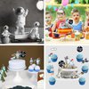 22 Pcs Space Cake Topper,Outer Space Cupcake Toppers Astronaut Figurine Birthday Space Themed Party Decorations Supplies Planet Rocket Pearl Balls and Star DIY Cake Toppers for Kids Party Baby Shower