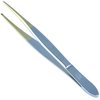 Camila Solingen CS32 3 1/2" Gold Tipped, Surgical Grade, German Stainless Steel Tweezers (Pointed) - Flawless Eyebrow and Facial Hair Shaping and Removal for Men/Women