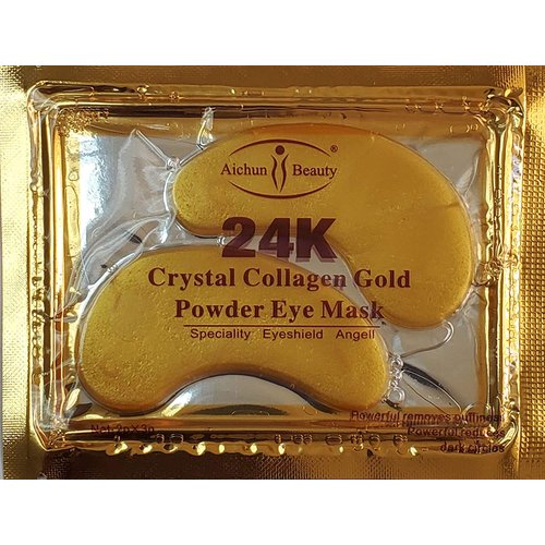 AICHUN BEAUTY 100 Pairs Crystal 24K Gold Powder Gel Collagen Eyes Masks Sheet Patch Anti Ageing R...