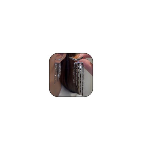 Black Rhinestone Tassel Earrings For Women Dress Silver Fringe Prom Chandelier Earrings Long Tassel Bling Crystal Dangle Drop Earrings Prom Dress Jewerly 2024 (Black)