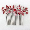 Faship Red Crystal Floral Hair Comb