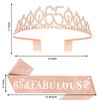 Rose Gold 65th Birthday Sash and Tiara for Women, 65th Birthday Gifts for Women, 75th Birthday Sash and Crown Set, 65th Birthday, Womens 65th Birthday Gifts