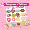 48 Donut 24PCS Donut Temporary Tattoos Sticker 24PCS Slap Bracelets Perfect for Themed Birthday Party Favors Baby Showers or Classroom Rewards Ideal Decor and Gifts for Girls and Boys