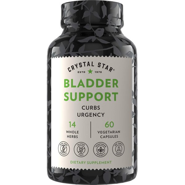 Crystal Star Bladder Support (60 Capsules) – Herbal Supplement for Healthy Bladder Function - Cranberry, Dandelion & Fenugreek - Helps Overactive Bladder and Incontinence - Non-GMO