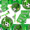 Soccer Party Supplies for 20 Guests, Disposable Tableware Set includes Soccer Paper Plates, Tablecloth, Napkins and Forks for Boys Sports Theme Birthday Party Baby Shower Party Decorations