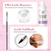 BORN PRETTY Acrylic Nail Kit Acrylic Powder And Liquid Set Clear White Pink Acrylic Powder Starter Kit with Nail Forms for Acrylic Nails Extension Beginner set