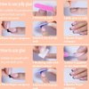 Short Fake Nails, Glue On Nails Short,Short Nails Press on, Press on Nails Short Square Acrylic False Nails with Purple Ombre Plaid Press ons Designs Artificial Nails Stick on Nails for Women 24Pcs