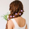 20Pcs Purple Small Flower Hair Clips for Women, Mini Flower Clips for Hair Flower Hair Pins Wedding Hair Accessories for Women Girls