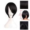 MapofBeauty 12 Inches/30cm Short Straight Cosplay Costume Wig Party Wig (Black)