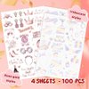 100 PCS Bride Metallic Tattoos, 4 Sheets Bride Glitter Temporary Tattoos, Cheers Bachelorette Tattoos, Bachelorette Party Decorations, Bridesmaid Favor