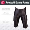 Cramer Adult Football Game Pants, 7 Pads with Hip, Tailbone, Thigh, and Knee Pads, Youth Football Gear, High-Rise Hip Padding for Iliac Crest Protection, Designed for High-Impact, Black, Adult Small