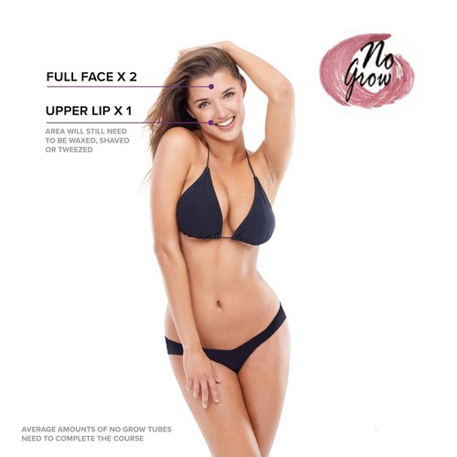 No Grow Female Facial Hair Remover & Growth Inhibitor - 90ml - Visible Results in 4 Months - Once a Week Women's Hair Removal Gel & Hair Inhibitor for Face