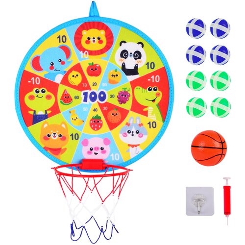 Toddlers Indoor Basketball Hoop, Velcro Dart Board with Balls for Kids, Outdoor Indoor Toys, Christmas Birthday Gifts for Boys Girls, Office Gmes Party Favor Family Activities