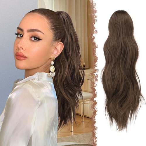 FESHFEN Ponytail Extensions, Long Claw Clip in Ponytail Hairpiece Synthetic Pony Tails Hair Piece...