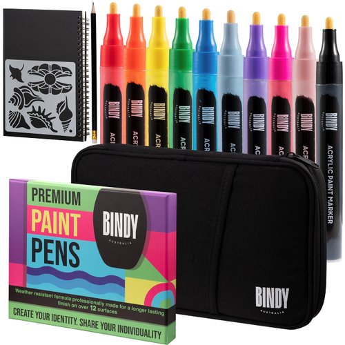 BINDYAUS Bindy Australia Skimboard Paint Pens Set - Waterproof Markers for Outdoors - NEW Paint Markers to Personalise Your Board - Works on Any Surface