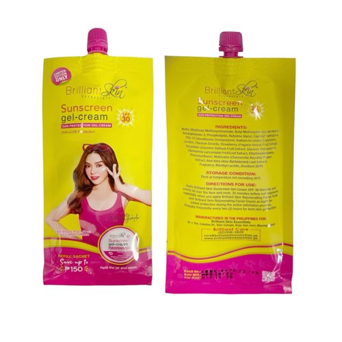 Generic 2 Sachets Brilliant Skin Essentials Sunscreen Gel-Cream UVA/UVB Protection SPF 30, 50g, 1.7 Ounce (Pack of 1)