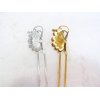 Generic Antique style silver or gold filigree butterfly hair stick pick pin with crystal (Primary color: Gold), 1 Count (Pack of 1)
