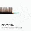NAGARAKU Eyelash Extensions Dark Brown Color 0.15mm D curl 7-15mm Mix Tray Individual Lashes Classic Faux Mink Volume 20 rows Soft Light