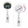 Pet Animal Pattern Retractable Reel ID Badge Holder with Alligator Clip (Black-Cat)