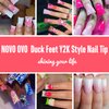NOVO OVO 550 pcs Transparent Clear Crystal Duck Feet Style Flare Nail Tips Y2K Vibe Half Cover C Curve Wide French False Nail Extension Tips Acrylic Nail 11 Sizes Bag Packaging for Art Salon