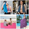 BOGI Microfiber Travel Sports Towel-Quick Dry Towel, Soft Lightweight Microfiber Camping Towel Absorbent Compact Travel Towel for Camping Gym Yoga Swimming Backpacking (XL:72''x32''+16''x16''-Blue)