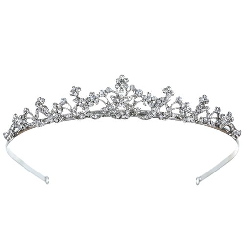 Elegant Bridal Floral Rhinestone Crystal Wedding Prom Tiara Crown T1076