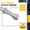 Akylin's Convex Edge Oval Router Bit 1/2" SHK x 1-13/16"CL, Shallow Bullnose at 1-1/2" Length,Convex Column Molding Router Bits-Perfect for Stair Treads and Shelf Edges