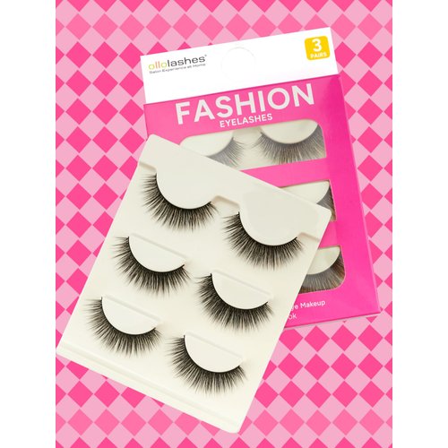 OLLOLASHES Natural Lashes looking Cat Eye Lashes Manga Fake Lashes Strip Lashes 3 Pairs (119)