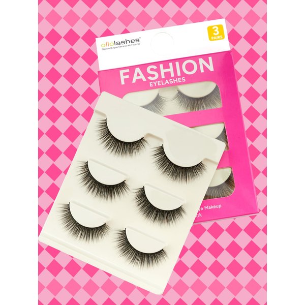 OLLOLASHES Natural Lashes looking Cat Eye Lashes Manga Fake Lashes Strip Lashes 3 Pairs (119)