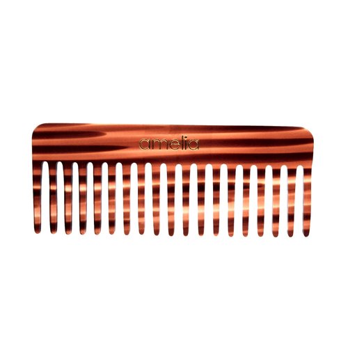 Amelia Beauty Cellulose Acetate 6in Rake Detangling Comb, Handmade, Smooth Edges, Eco-Friendly Plant Based Material, Course Teeth - Tortoise Shell Color