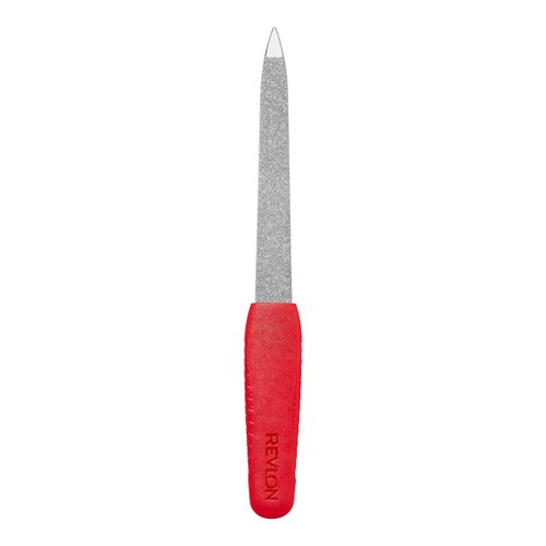 Revlon Emeryl File, Metal Nail File with Easy Grip Handle and Double Sided File Buffer for Precise Nail Shaping and Smoothing, 1 Count