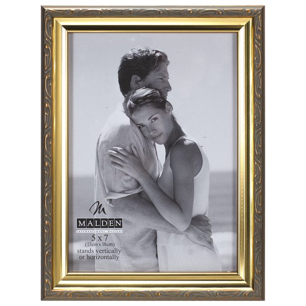 Malden International Designs Traditions Molding Wooden Picture Frame, 5x7, Gold