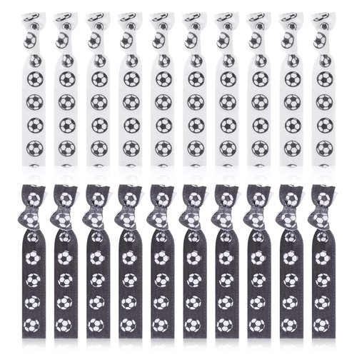 20pcs Soccer Hair Ties Soccer Ribbon Soccer Party Favors Soccer Hair Accessories for Girls Elasti...