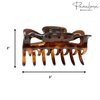 Parcelona French Classic Shaded Tortoise Shell Brown 3" Covered Spring Celluloid Made in France Jaw Claw Hair Clip Clutcher Clamp for Women and Girls