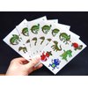 Premium Reptile Temporary Tattoos, Party Favors: Crocodile, Turtle, Frog, Chameleon, Komodo Dragon, Snake