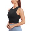 Natural Feelings Sports Bras for Women Removable Padded Yoga Tank Tops Sleeveless Fitness Workout Running Crop Tops Black