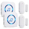 SanJie Door Chime, Door Open Contact Sensor Alarm for Business/Store/Home/Office When Entering, with 600 FT Range,55 Chimes 5 Adjustable Volume 2 Receivers +2 Sensors